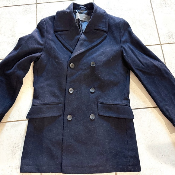 Men's FRENCH CONNECTION blue trench coat - Picture 1 of 3